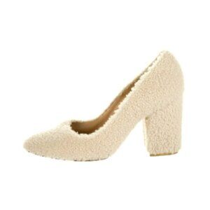 Helmut Lang Wool Heels Beige Pumps Size 38 Pre-Owned Great Condition Like new